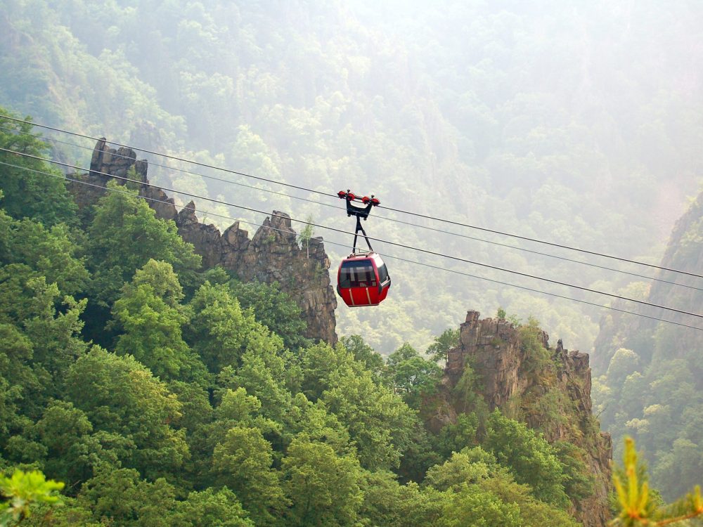 View into Bodetal valley at Harz mountains in Germany